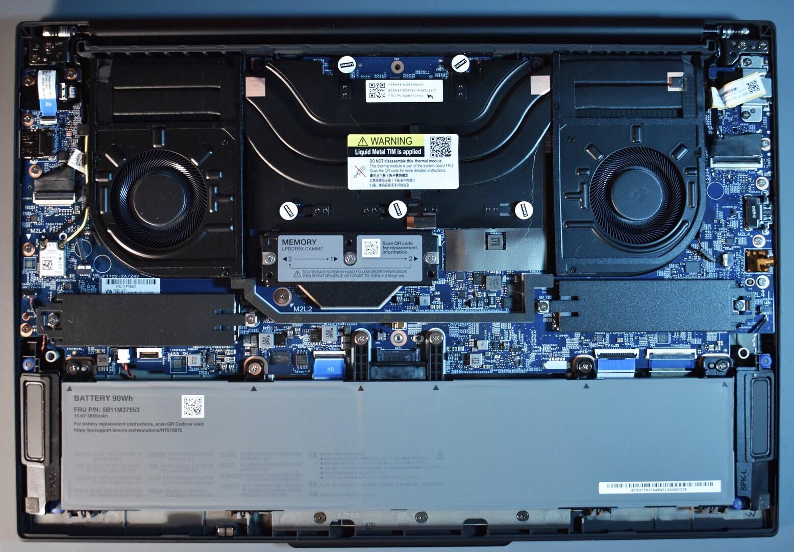 Internal Photo of Lenovo ThinkPad P17 Gen 2 GPU fan original SUNON 5H41B77204 (ThinkPad P1 Gen 7)